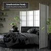Red Lantern 6 ft. Tall Double Cross Shoji Screen - Grey - 4 Panels view 3