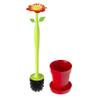 Vigar Flower Power Toilet Brush and Holder Set, Toilet Bowl Cleaner with Daisy-Shaped Handle, Flowerpot Base and Saucer, for House and Bathroom, Red view 1