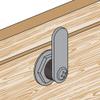 Prime-Line U 9953 Drawer and Cabinet Lock  Secure Important Files and Drawers, 1-3/8 in., Diecast Housing with Brass Finish, Fits on 1 in. Max Panel Thickness (1 Kit) view 3