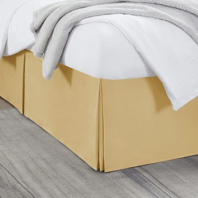 Nestl Gold Bed Skirt Queen Size - Queen Bed Skirt 14 Inch Drop - Brushed Microfiber Bed Skirts - Hotel Quality Pleated Bed Skirt - Shrinkage & Fade Resistant