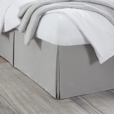 Nestl Silver Bed Skirt King Size - King Bed Skirt 14 Inch Drop - Brushed Microfiber Bed Skirts - Hotel Quality Pleated Bed Skirt - Shrinkage & Fade Resistant