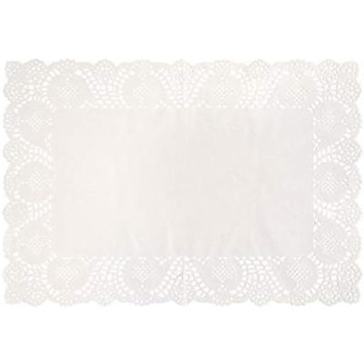 Elegant White Placemat Doilies (Pack of 8) - 9.75" x 14.25" - Premium Paper Table Decorations - Perfect for Parties, Home, & Events