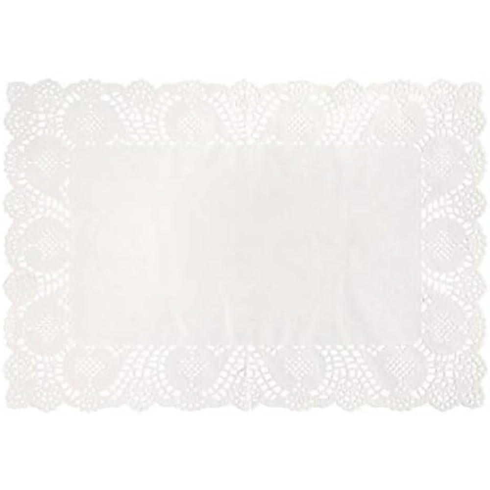 Elegant White Placemat Doilies (Pack of 8) - 9.75" x 14.25" - Premium Paper Table Decorations - Perfect for Parties, Home, & Events