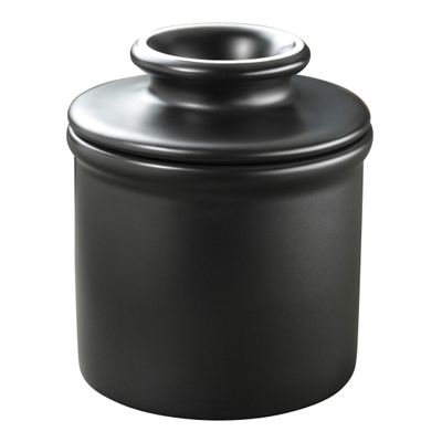 Butter Bell - The Original Butter Bell Crock by L. Tremain, a Countertop French Ceramic Butter Dish Keeper for Spreadable Butter, French Ceramic Butter Dish Keeper, Specialty (Matte Black)