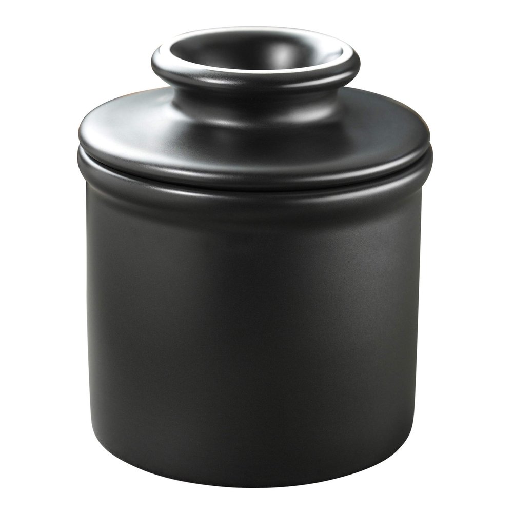 Butter Bell - The Original Butter Bell Crock by L. Tremain, a Countertop French Ceramic Butter Dish Keeper for Spreadable Butter, French Ceramic Butter Dish Keeper, Specialty (Matte Black)