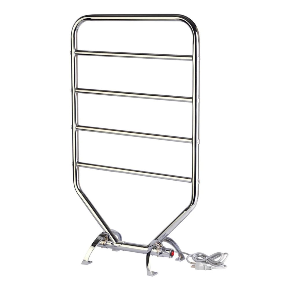 Warmrails Traditional Towel Warmer - Free-Standing or Wall Mounted Towel Warmer Rack for Drying Towels and Garments - 34-Inch Chrome Finish Frame with 4 Bars - Model RTC