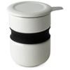FORLIFE Curve Asian Style Tea Cup with Infuser and Lid 12 ounces, White view 1