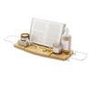 Umbra Aquala Bathtub Tray Extendable Caddy with Book Stand and Wine Glass Holder, Natural view 1
