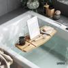Umbra Aquala Bathtub Tray Extendable Caddy with Book Stand and Wine Glass Holder, Natural view 2