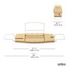 Umbra Aquala Bathtub Tray Extendable Caddy with Book Stand and Wine Glass Holder, Natural view 3