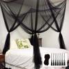 Bed Canopy, Canopy Bed Curtains Bed Drapes for Full Queen King Size Bed Mosquito Net Bed Canopy Curtains for Patio Indoor Outdoor Gothic Room Decor Screen Netting Canopy Curtains Blcak view 1