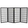 3 ft. Short Window Pane Shoji Screen - Black - 4 Panels view 1