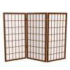 3 ft. Short Window Pane Shoji Screen - Walnut - 3 Panels view 1