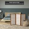 3 ft. Short Window Pane Shoji Screen - Walnut - 3 Panels view 2
