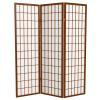 Red Lantern 5 ft. Tall Window Pane Shoji Screen - Walnut - 3 Panels view 1