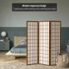 Red Lantern 5 ft. Tall Window Pane Shoji Screen - Walnut - 3 Panels view 2
