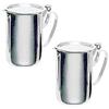TWO COMMERCIAL STAINLESS STEEL CREAMERS - FLAT STACKABLE LID view 1