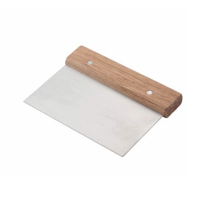 Winco Stainless Steel Dough Scraper with Wood Handle