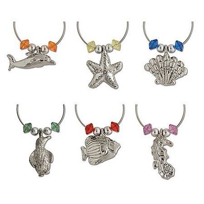 Wine Charms - Silver Plated - Sea Life (Set of 6) 83-019