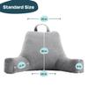 LINENSPA Reading Pillow with Shredded Memory Foam- Back Pillow for Sitting in Bed, Reading, Gaming, Watching TV  Chair Pillow with Arms, Dorm Room Essentials, Stone view 2