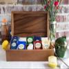 Ironwood Gourmet Rectangular Vauxhall Double Tea Box, Acacia Wood,Brown, 10 Compartment view 3