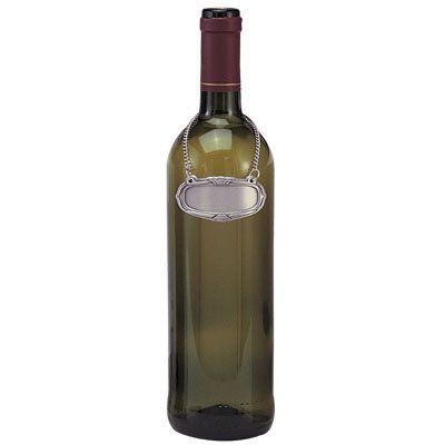 SHOP AWARDS AND GIFTS Metal Decanter Tag, Wine Bottle Beverage Label, Custom Engraved Personalized, Antique Pewter Finish, Non-Personalized, Pack of 3