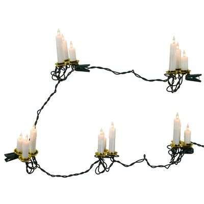 Kurt Adler 14-Light Triple Candle Light Set, 30-inch Length, Multicolor