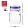 Bormioli Rocco Fido Collection, 2 Pack, 33 Oz. Food Storage Glass Jars, Airtight Rubber Seal & Glass Lid, With Stainless Wire Clamp, Made In Italy. view 2