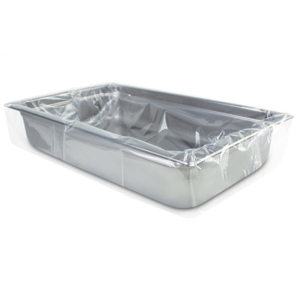 PanSaver Hotel Clear Pan Liners for Easy Clean Up - Disposable Buffet Pan Liners, Ovenable up to 400F (Full Shallow/Medium Pan Liner - 12 x 32 in)