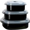 Calypso Basics by Reston Lloyd 6-Piece Microwave Cookware, Steamer and Storage Set, Black view 1