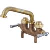 Central Brass Two Handle Laundry Faucet Heavy Duty Rough Brass 6" Wall Mounted Reach Tube Swivel Spout, 0465 view 1
