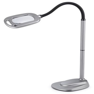 LIGHT IT! By Fulcrum, 20072-401 MultiFlex LED Floor Magnifier Lamp, Silver, Single pack