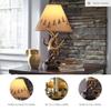 Signature Design by Ashley Derek Rustic Cabin Antler Lamp Set, 2 Count, Paper Silhouette Shade, Pull Chain Switch, 13.88" W x 13.88" D x 23.75" H, Brown view 4
