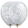 Qualatex 49689-Q 25th Anniversary Damask, 11", Silver view 1