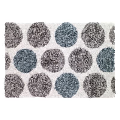 Avanti Linens - Bath Mat, Cotton Bath Rug with Non-Skid Backing, Modern Home Decor (Dotted Circles Collection, 20" x 30")