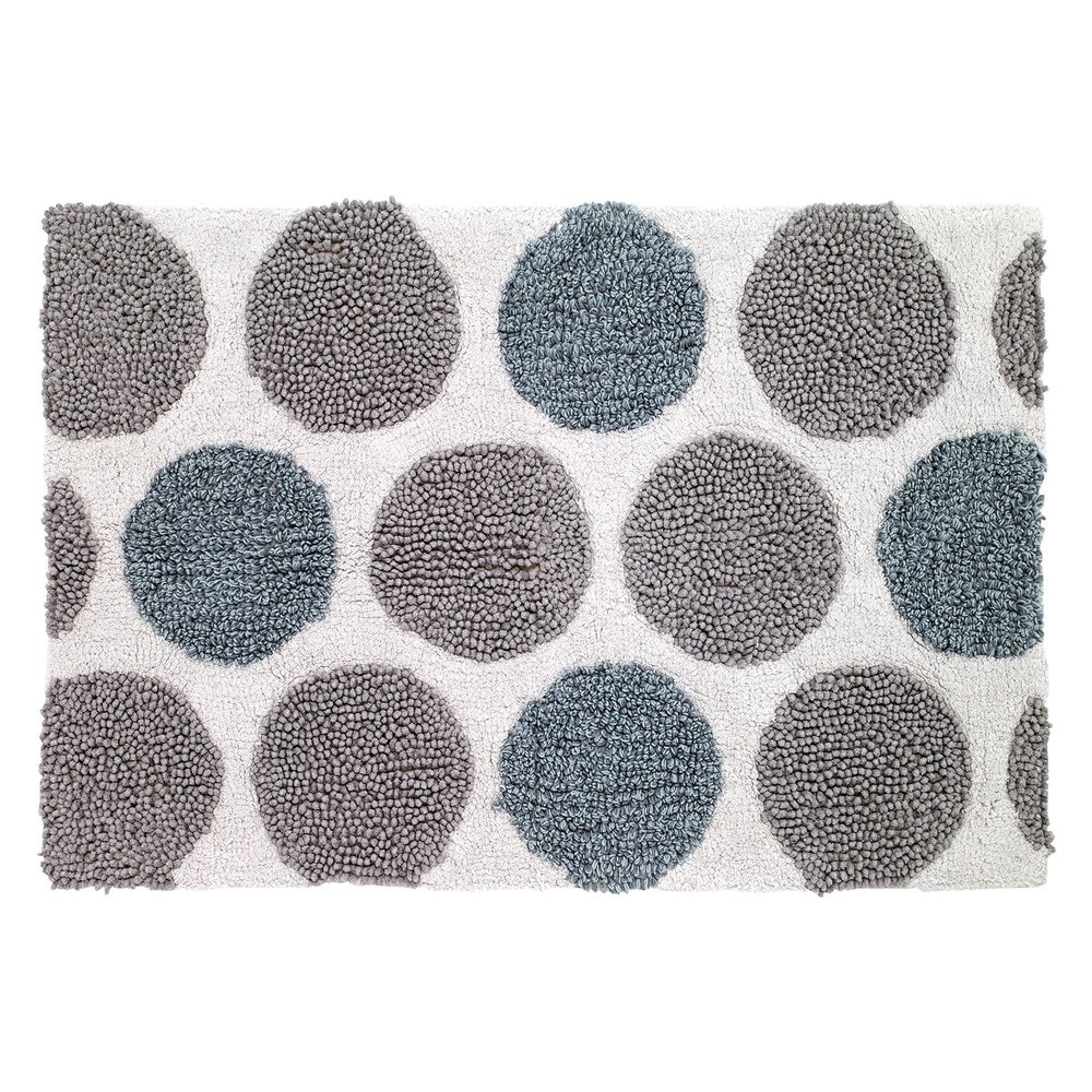 Avanti Linens - Bath Mat, Cotton Bath Rug with Non-Skid Backing, Modern Home Decor (Dotted Circles Collection, 20" x 30")