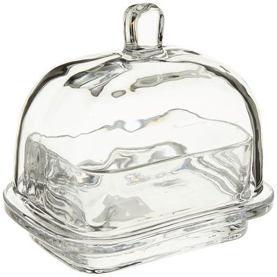 Abbott Collection Large Rectangle Covered Butter Dish with Lid, Clear Glass (6.5"L)
