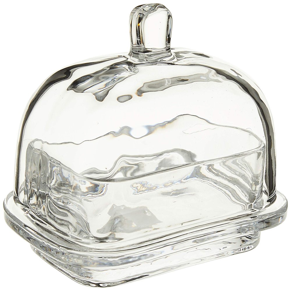 Abbott Collection Large Rectangle Covered Butter Dish with Lid, Clear Glass (6.5"L)