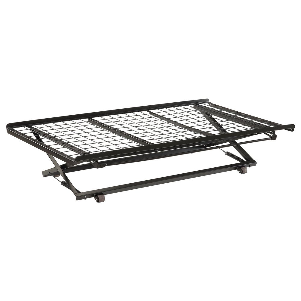 Coaster Home Furnishings Eden Contemporary Twin Size Heavy Duty Metal Under-Bed Pop Up Trundle with Wheels for Extra Sleep Space Black 1137