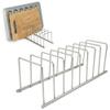 Spectrum Euro Kitchen Organizer Metal Dish Rack Cutting Board Holder Stand for Countertop or Inside Cabinet Organization, 8 Slot Cutting Board Plate Drying Rack for Bakeware Storage, Satin Nickel view 1