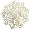 Occasions 40-Piece Gold Round Placemats, 15" Metallic Vinyl Leaf Design for Wedding Dinner Table | Charger Plates Centerpiece Decor view 1