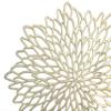 Occasions 40-Piece Gold Round Placemats, 15" Metallic Vinyl Leaf Design for Wedding Dinner Table | Charger Plates Centerpiece Decor view 2