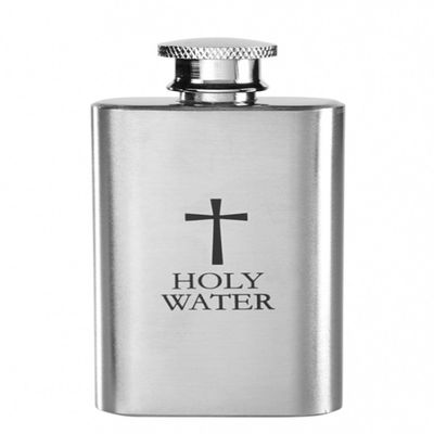 Stainless Steel Holy Water Bottle Container with Screw Top Lid, 2 Ounce by Religious Gifts