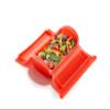 Lku 1-2 Person Steam Microwave Cooking Case with Draining Tray & 10min Cookbook (Red) 100% Silicone BPA-Free Family Portion Steam Cooking Container for Meals, Vegetables, Meat, Fish & More view 1