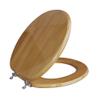 Comfort Seats C2B1R17CH Designer Solid Wood Toilet Seat with Chrome Hinges, Round, Oak view 1