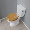 Comfort Seats C2B1R17CH Designer Solid Wood Toilet Seat with Chrome Hinges, Round, Oak view 2