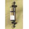 2 Black Iron French Hurricane Candle Holder Wall Sconce view 2