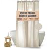 FABRIC SHOWER CURTAIN LINER - Standard Bathtub Size - A Stylish Quality Bathroom Drape - Earth Friendly, Non-Toxic + Odor-Free Cotton Liner - Light-Weight Washable Natural Shower Curtain - 70x74 NC view 1