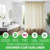 FABRIC SHOWER CURTAIN LINER - Standard Bathtub Size - A Stylish Quality Bathroom Drape - Earth Friendly, Non-Toxic + Odor-Free Cotton Liner - Light-Weight Washable Natural Shower Curtain - 70x74 NC view 2