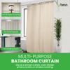 FABRIC SHOWER CURTAIN LINER - Standard Bathtub Size - A Stylish Quality Bathroom Drape - Earth Friendly, Non-Toxic + Odor-Free Cotton Liner - Light-Weight Washable Natural Shower Curtain - 70x74 NC view 3